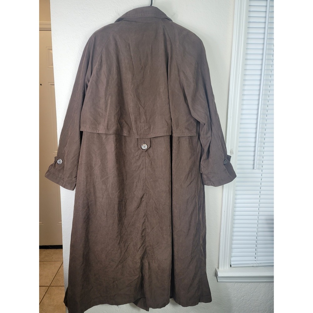 Jacqueline Ferrar Women 18W Brown Trench Coat Long Winter Liner Y2K DarkAcademia - Picture 3 of 10
